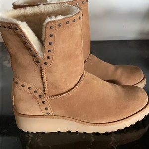 Ugg wedge boot with stud details size 7.5